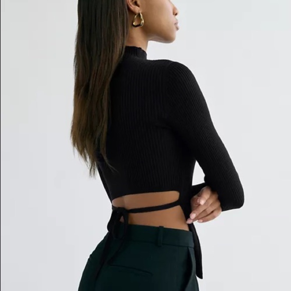 Aritzia Babaton Sculpt Knit Tie-Back Longsleeve